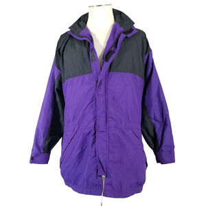VTG Boathouse Jacket Mens Medium Gore Tex Black Purple Full Zip Vintage USA
